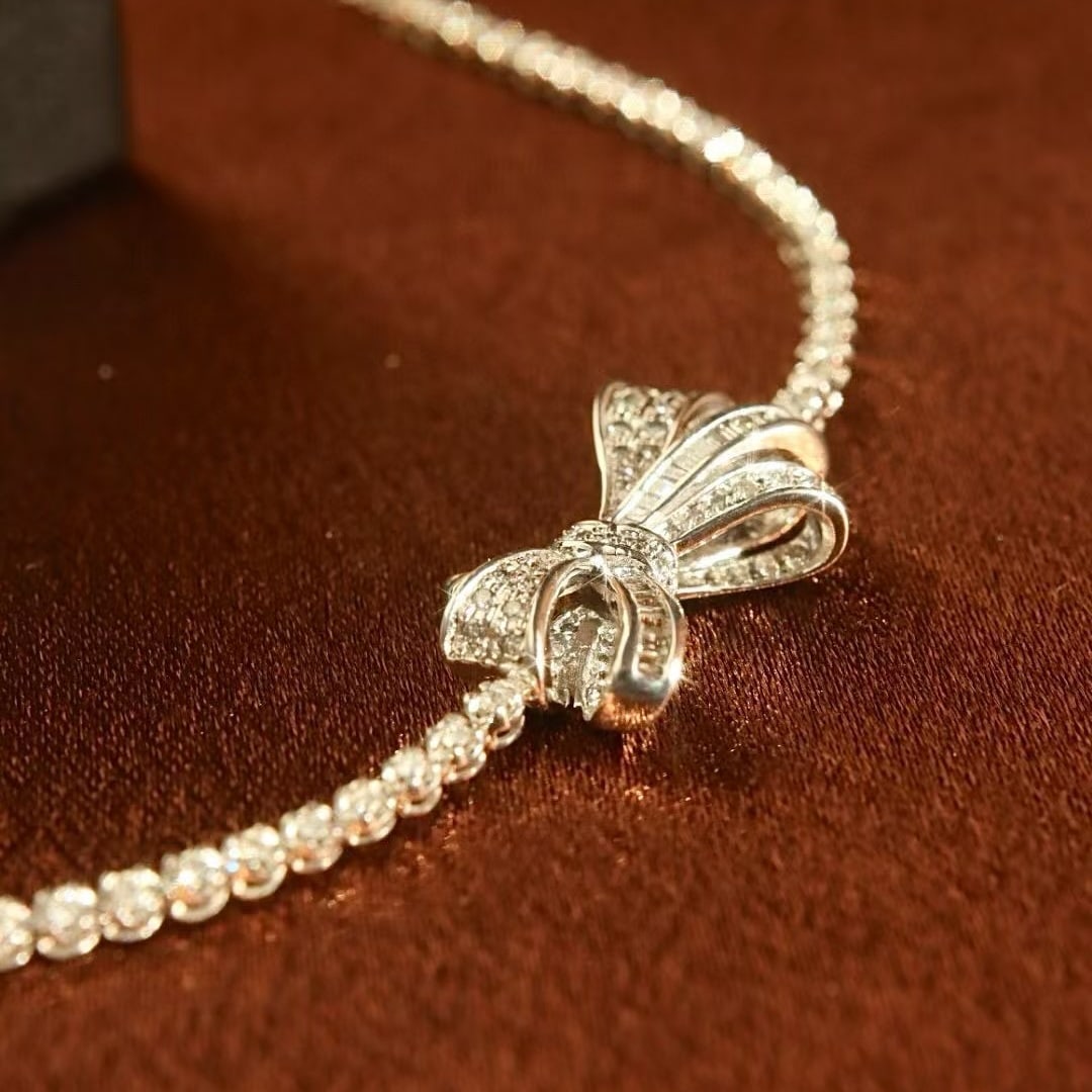 14k Gold 0.9 Ct Natural H Diamond Bracelet - 4