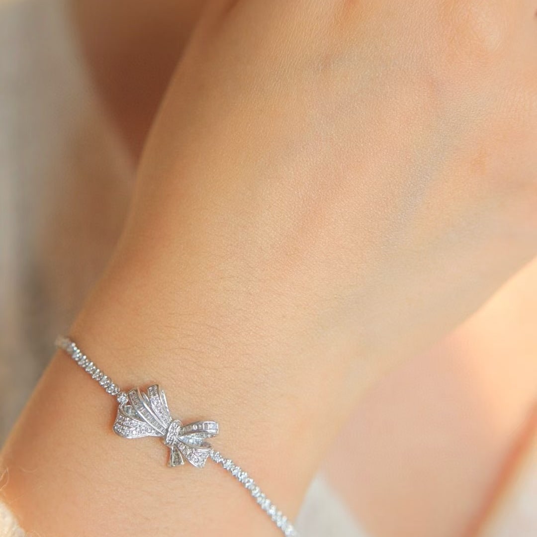 14k Gold 0.9 Ct Natural H Diamond Bracelet - 5
