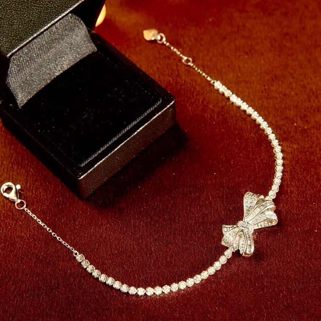14k Gold 0.9 Ct Natural H Diamond Bracelet - 6