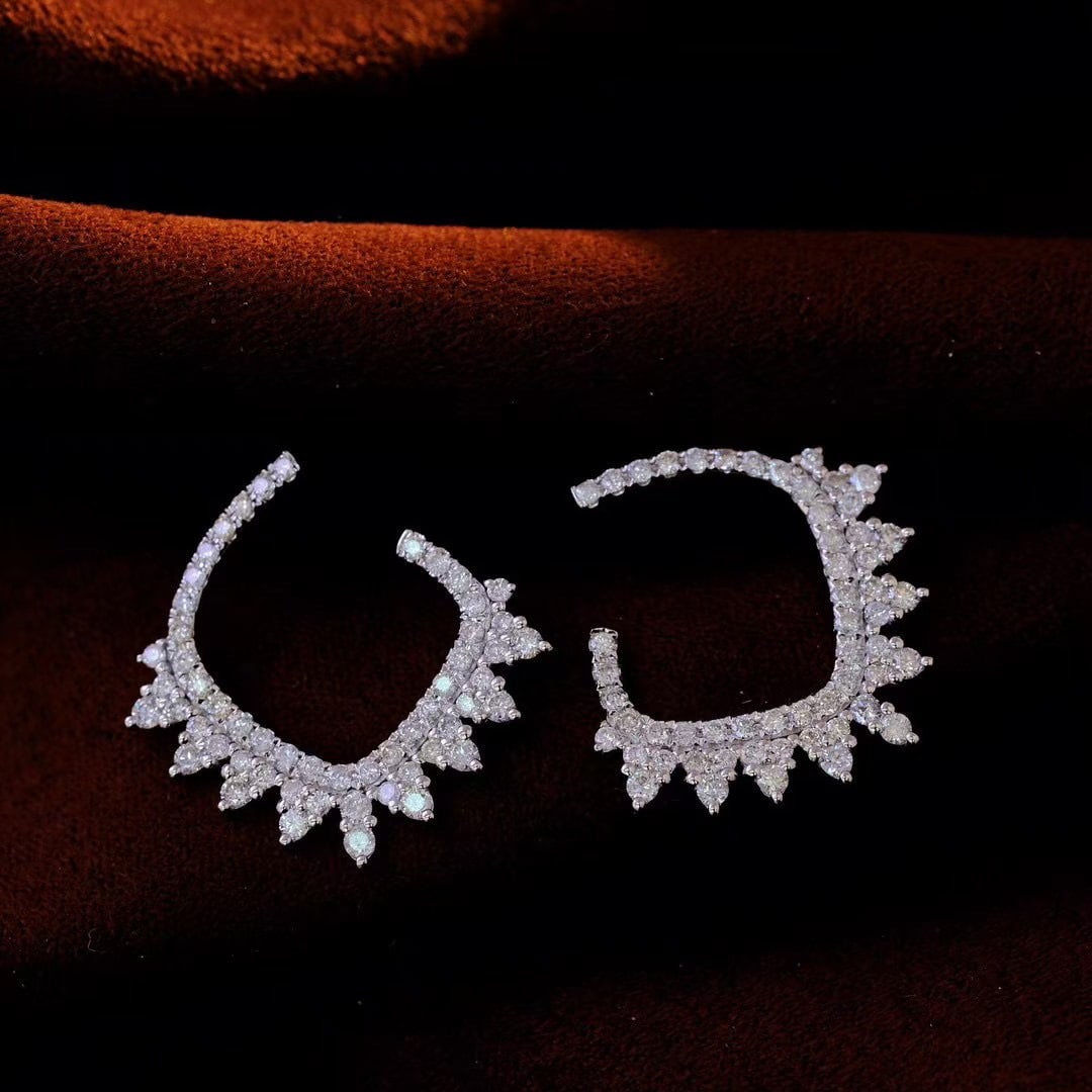 14k Gold 1.5 Ct Natural H Diamond Earrings: Ref:230999120 // gold content:14k gold // main gemstone:diamond // shape:round // carat weight:1. 5ct // clarity grade:vs-si // color:h // treatment:natural // cut grade:g // Condition: New Low