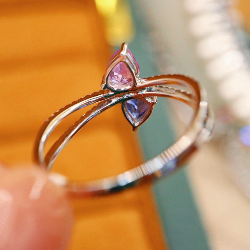 14k Gold 1.08 Ctw Natural Sapphire & Diamond Ring - 5