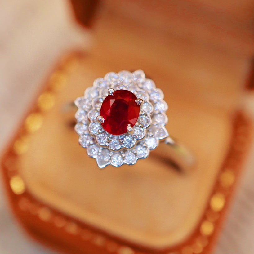 14k Gold 1.02 Ctw Natural Ruby & Diamond Ring/pendant( Without Chain ) - 2