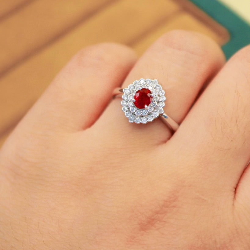 14k Gold 1.02 Ctw Natural Ruby & Diamond Ring/pendant( Without Chain ) - 6