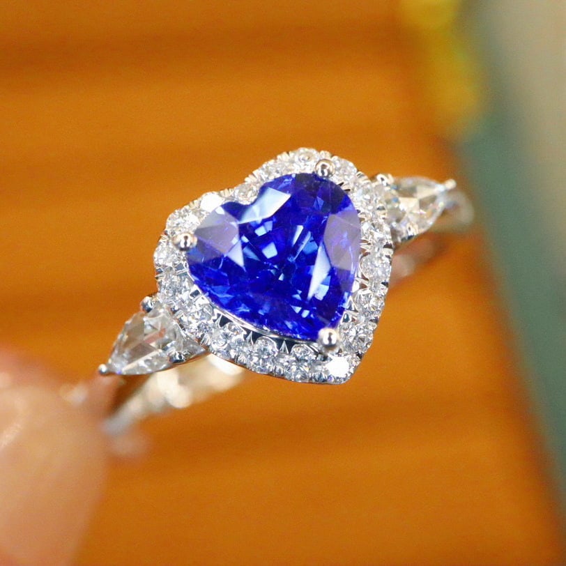 14k Gold 1.41 Ctw Natural Sapphire & Diamond Ring - 3