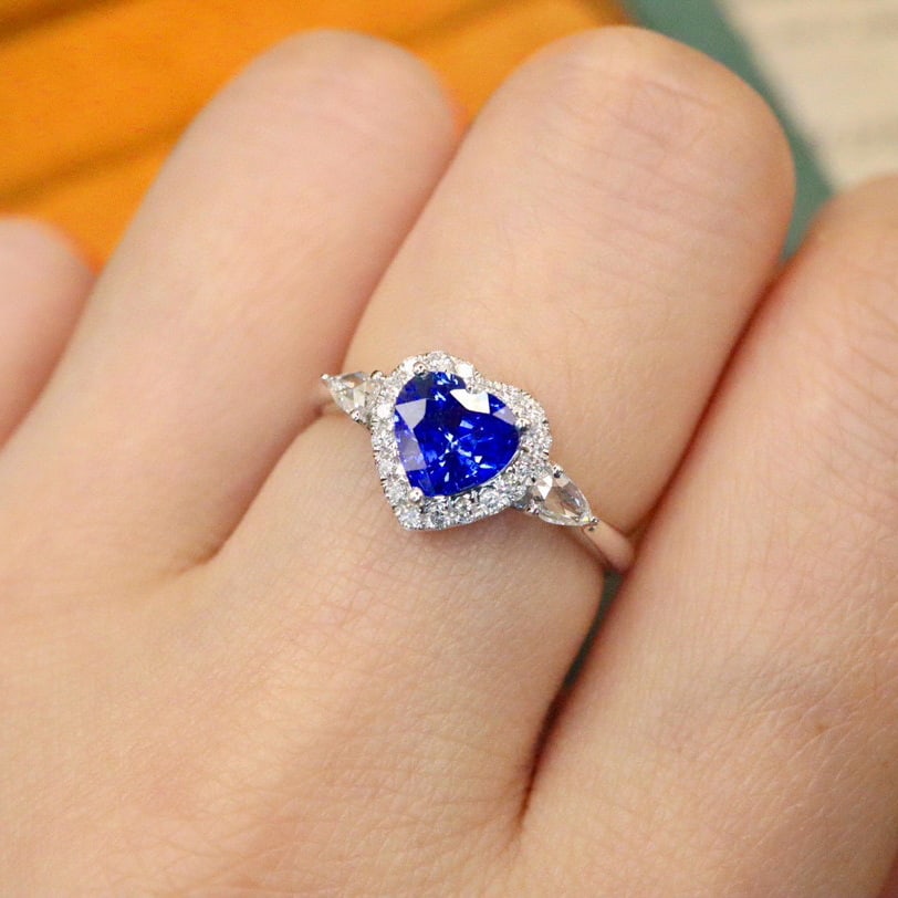 14k Gold 1.41 Ctw Natural Sapphire & Diamond Ring - 5