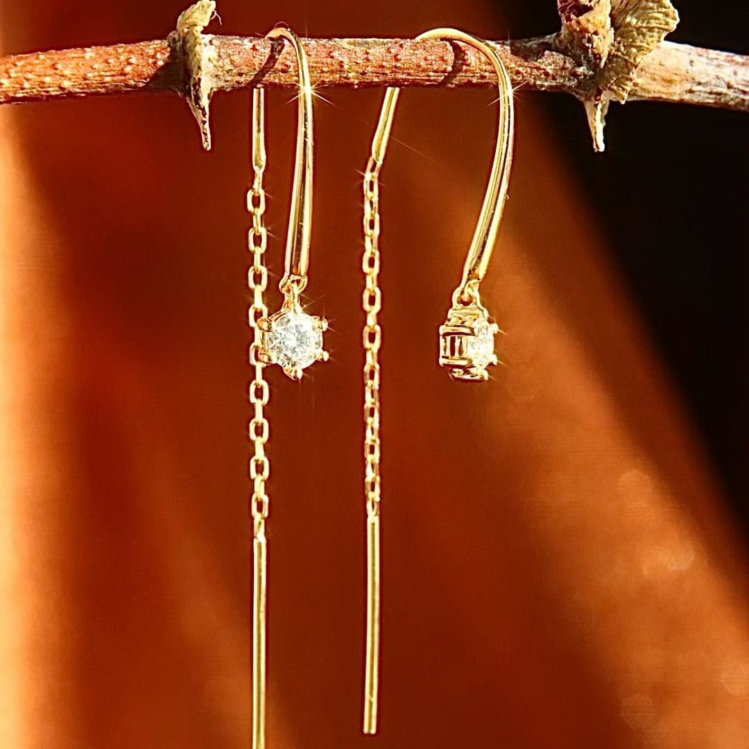14k Gold 0.2 Ct Natural H Diamond Earrings: Ref:230999141 // gold content:14k gold // main gemstone:diamond // shape:round // carat weight:0. 2ct // clarity grade:vs-si // color:h // treatment:natural // cut grade:g // Condition: New Low