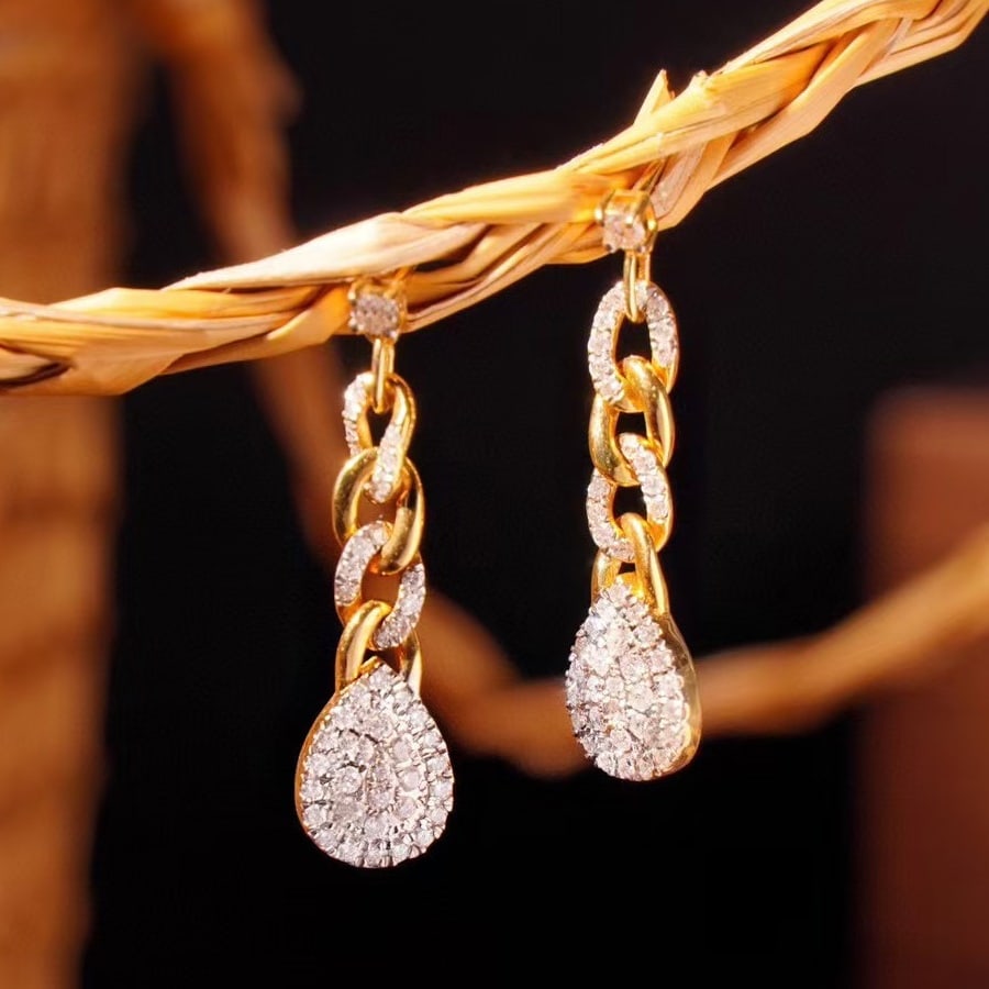 14k Gold 0.76 Ct Natural H Diamond Earrings: Ref:230999147 // gold content:14k gold // main gemstone:diamond // shape:round // carat weight:0. 76ct // clarity grade:vs-si // color:h // treatment:natural // cut grade:g // Condition: New Low