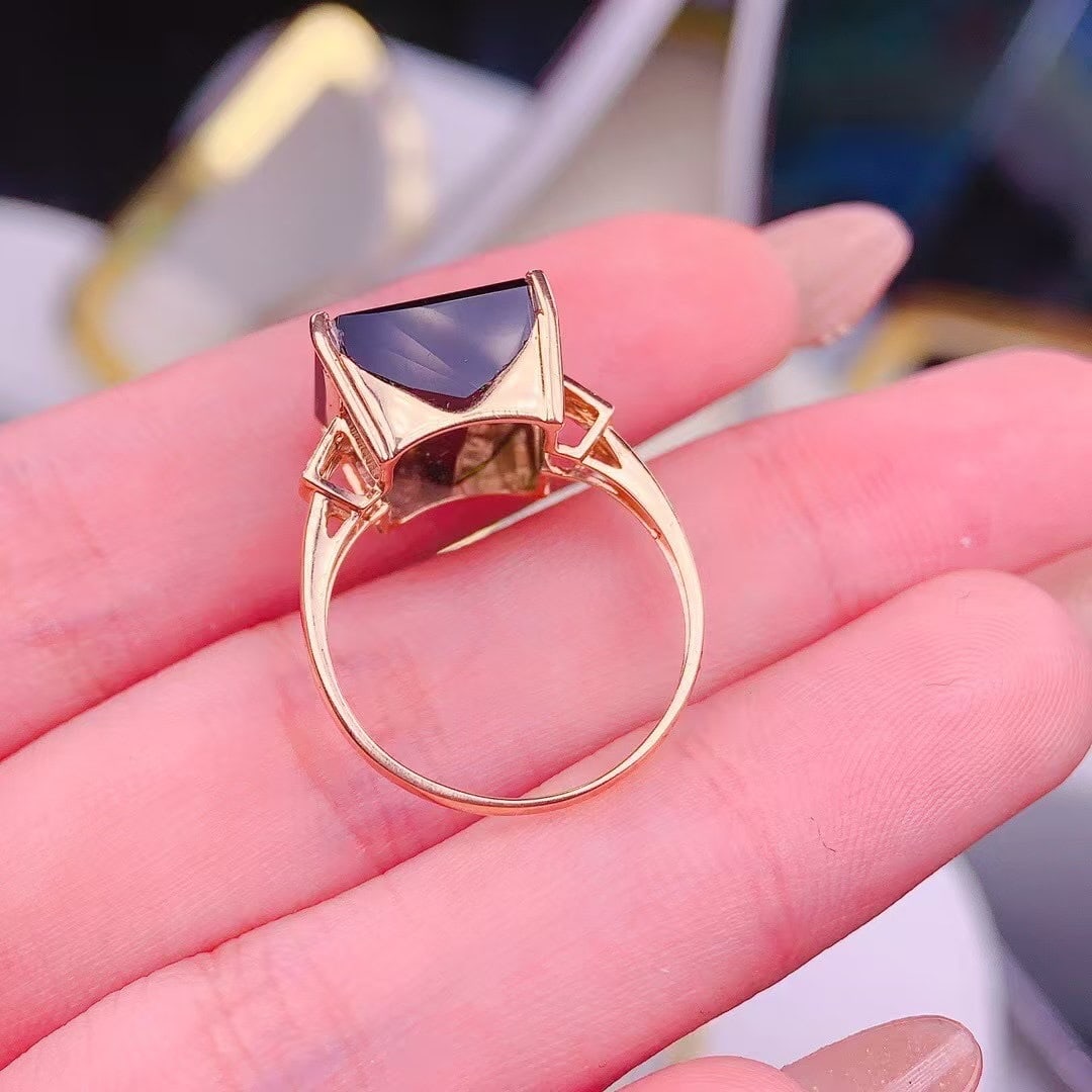 14k Gold 10.8 Ct Natural Tourmaline & Diamond Ring - 2