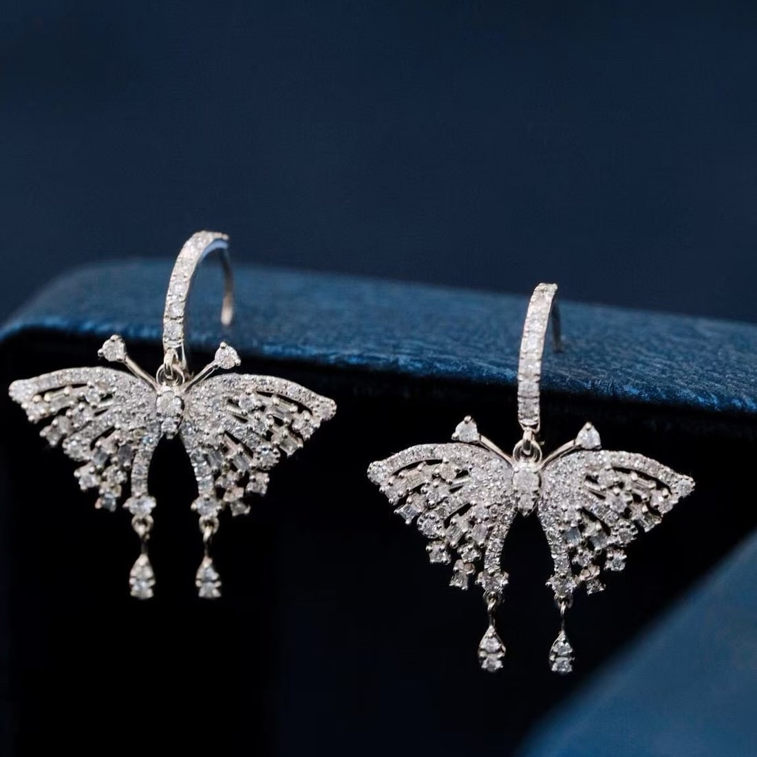 14k Gold 1.36 Ct Natural H Diamond Earrings - 4