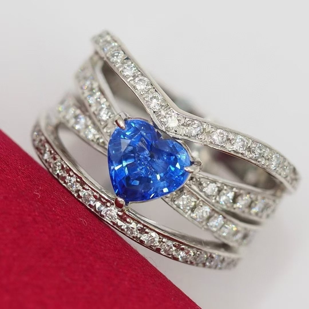 14k Gold 2.24 Ctw Natural Sapphire & Diamond Ring - 2