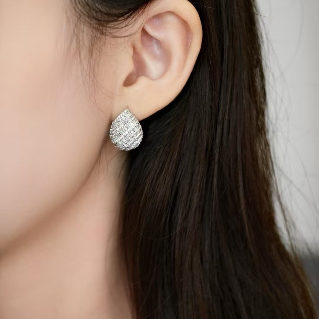 14k Gold 1.88 Ct Natural H Diamond Earrings - 2