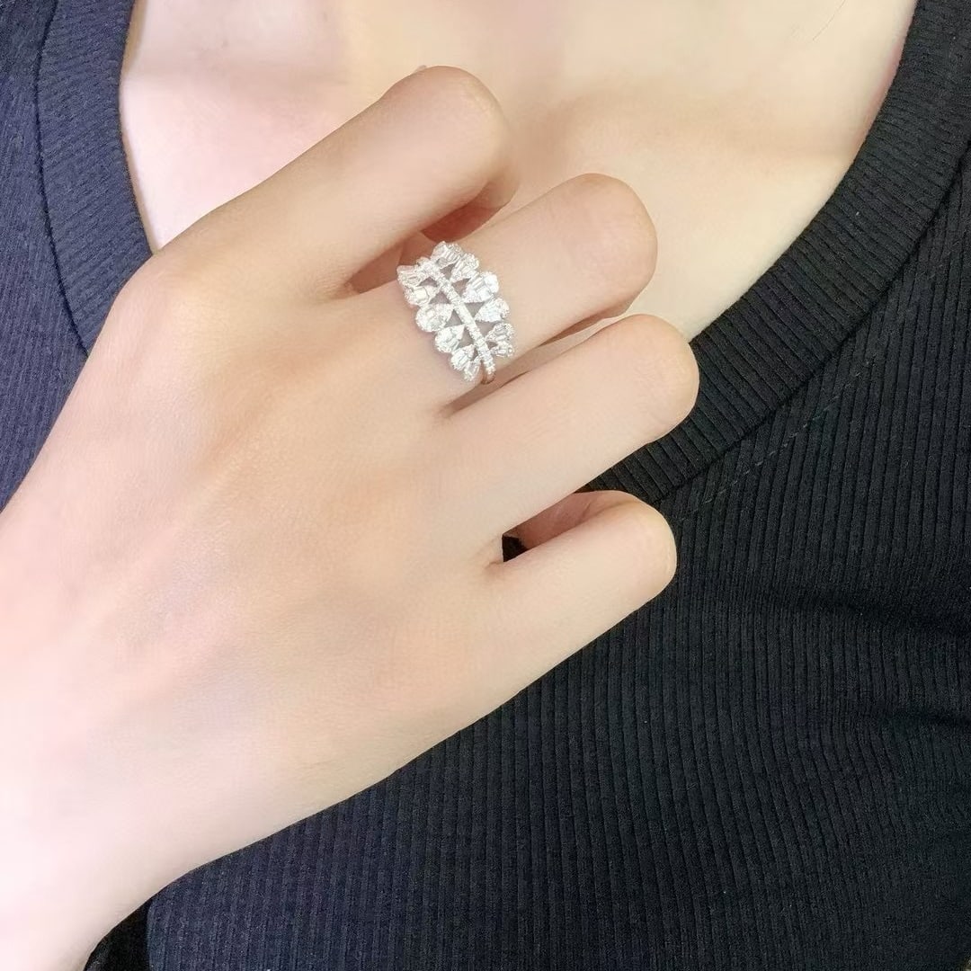 14k Gold 0.62 Ct Natural H Diamond Ring - 6