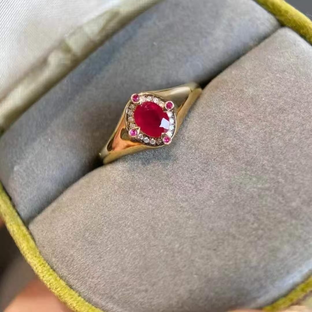 14k Gold 0.54 Ctw Natural Ruby & Diamond Ring - 5