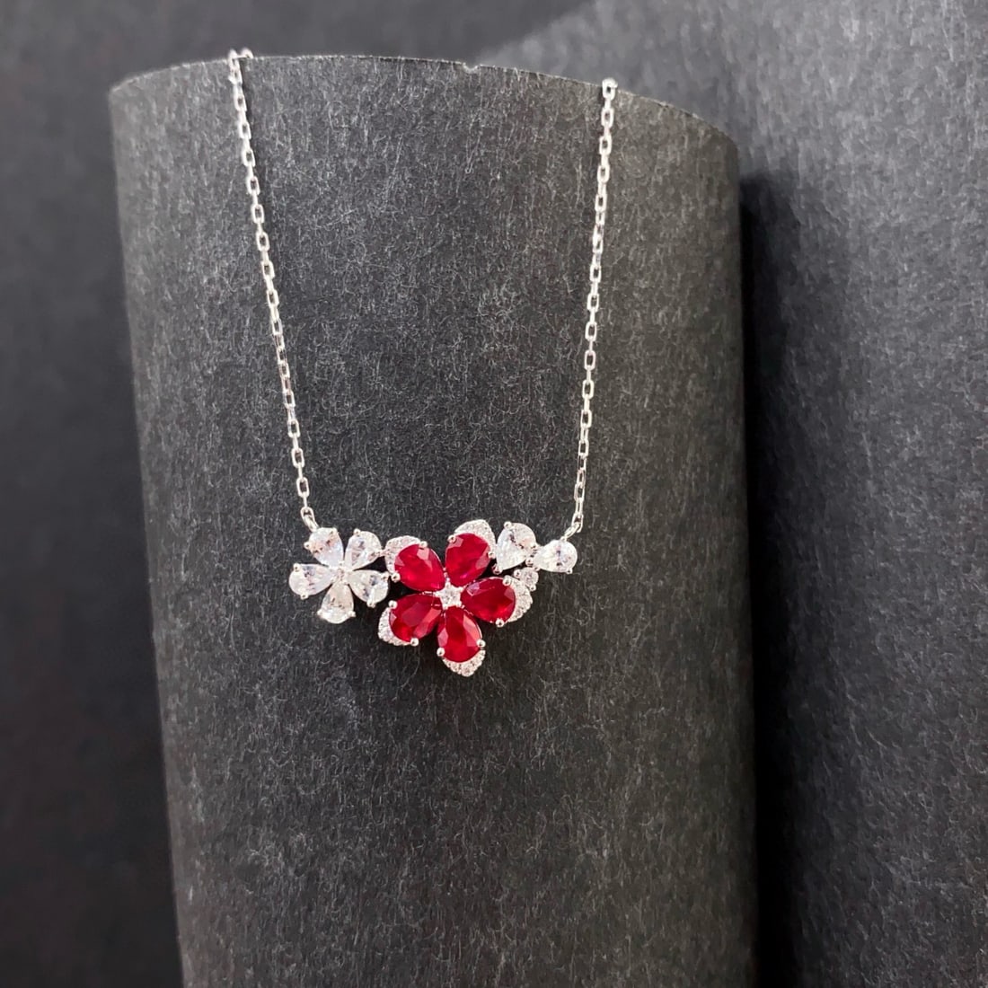 14k Gold 4.76 Ctw Natural Ruby & Diamond Jewelry Set - 6