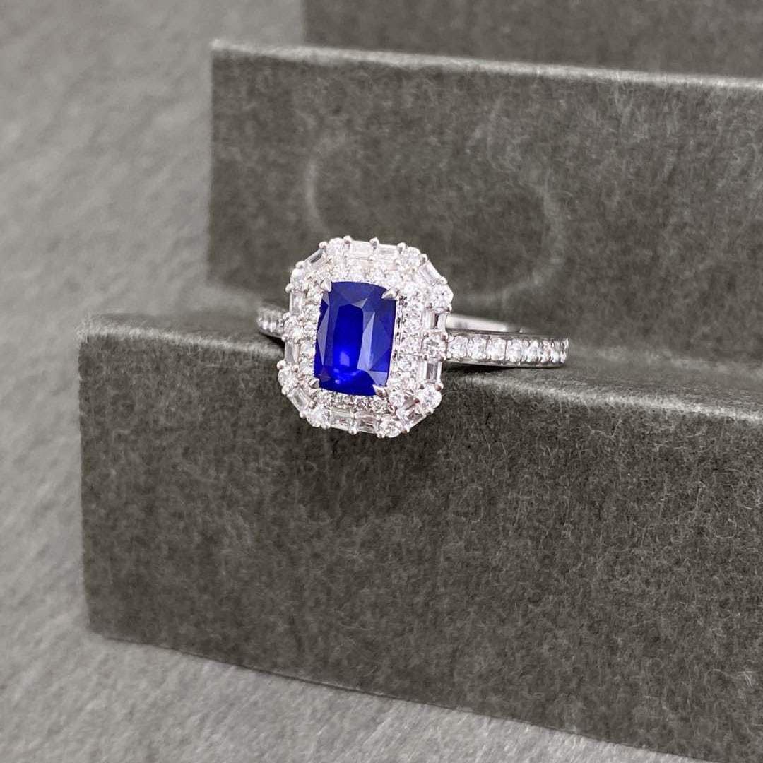 14k Gold 2.79 Ctw Natural Sapphire & Diamond Jewelry Set - 5