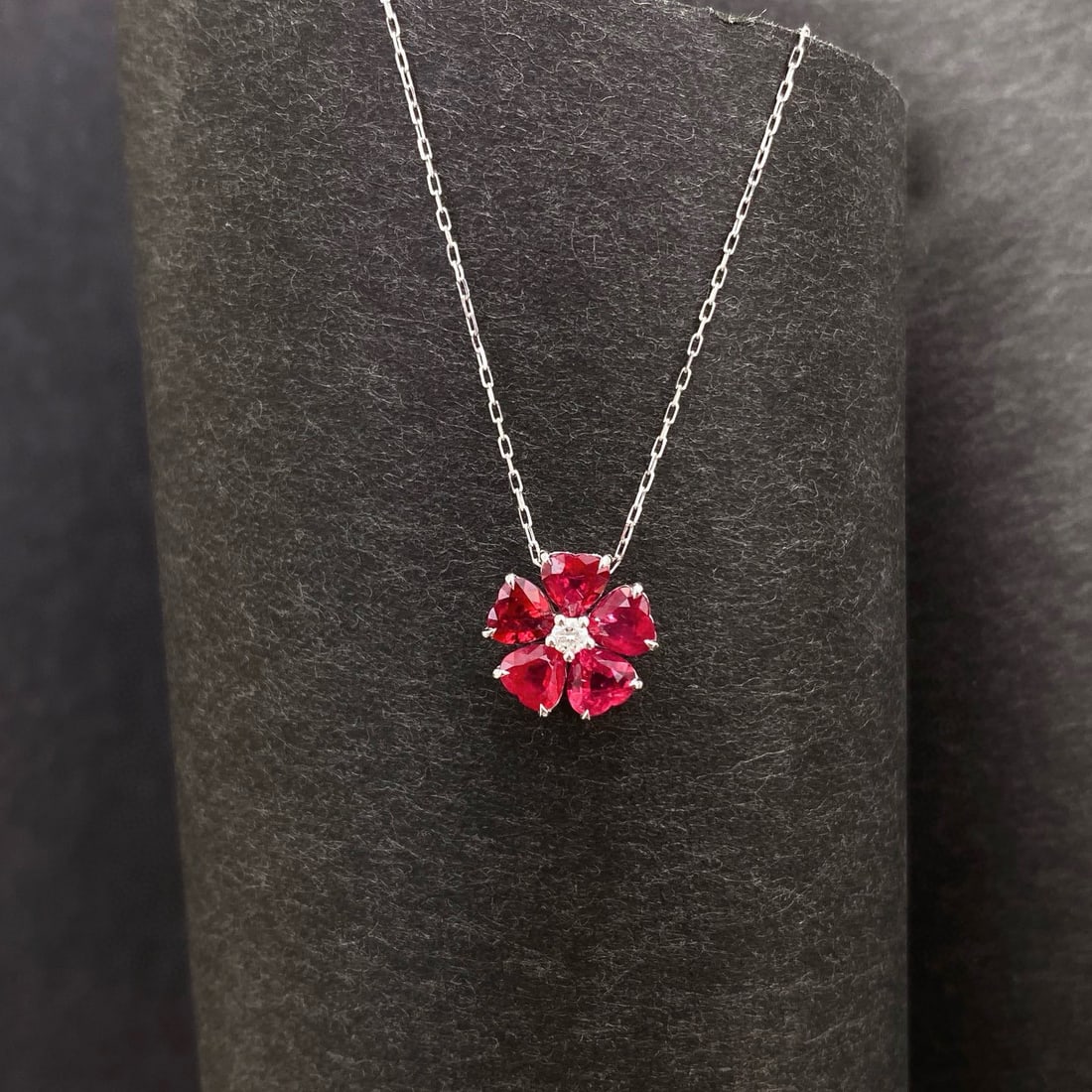 14k Gold 4.12 Ctw Natural Ruby & Diamond Jewelry Set - 5