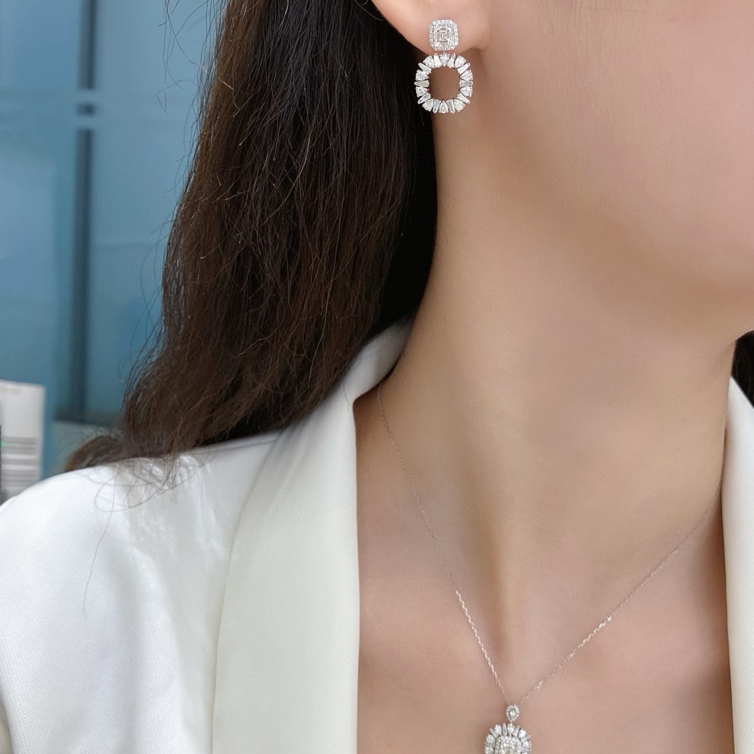 Gia Certified 14k Gold 4.06 Ctw Natural E-f Vs2-vvs2 Asscher Diamond Jewelry Set - 7