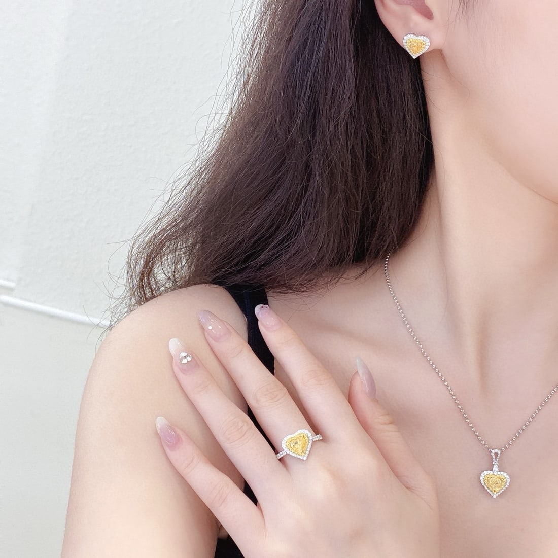 14k Gold 3.17 Ctw Natural Yellow Diamond & Diamond Jewelry Set - 5