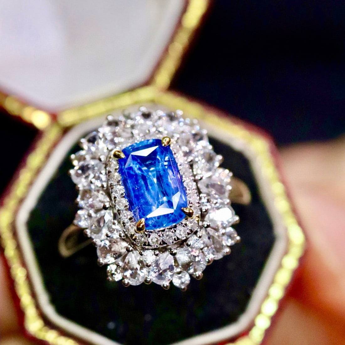 14k Gold 1.44 Ctw Natural Sapphire & Diamond Ring - 5