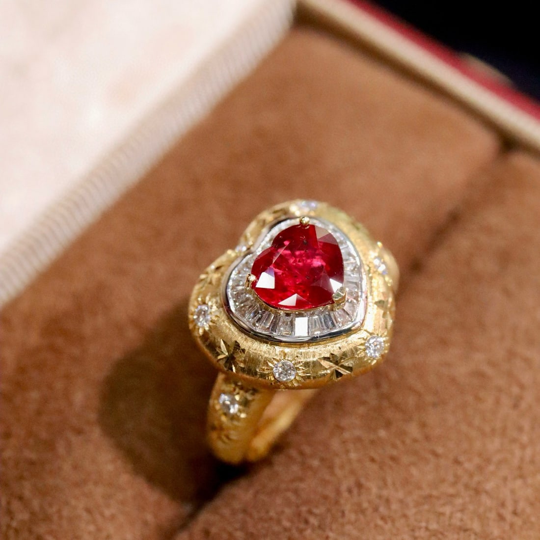 14k Gold 1.41 Ctw Natural Ruby & Diamond Ring (1 of 7)