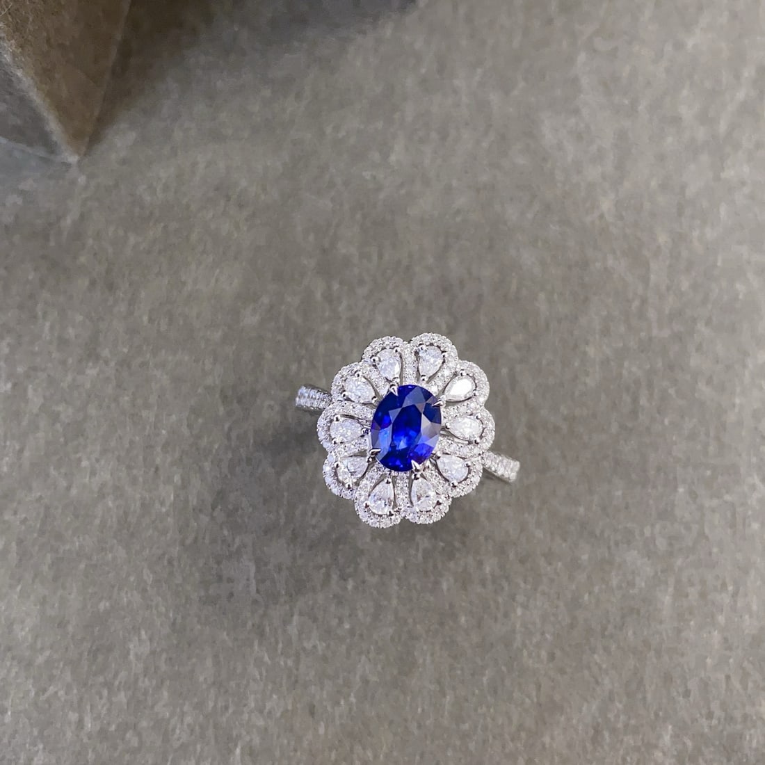 14k Gold 4.02 Ctw Natural Sapphire & Diamond Jewelry Set - 4