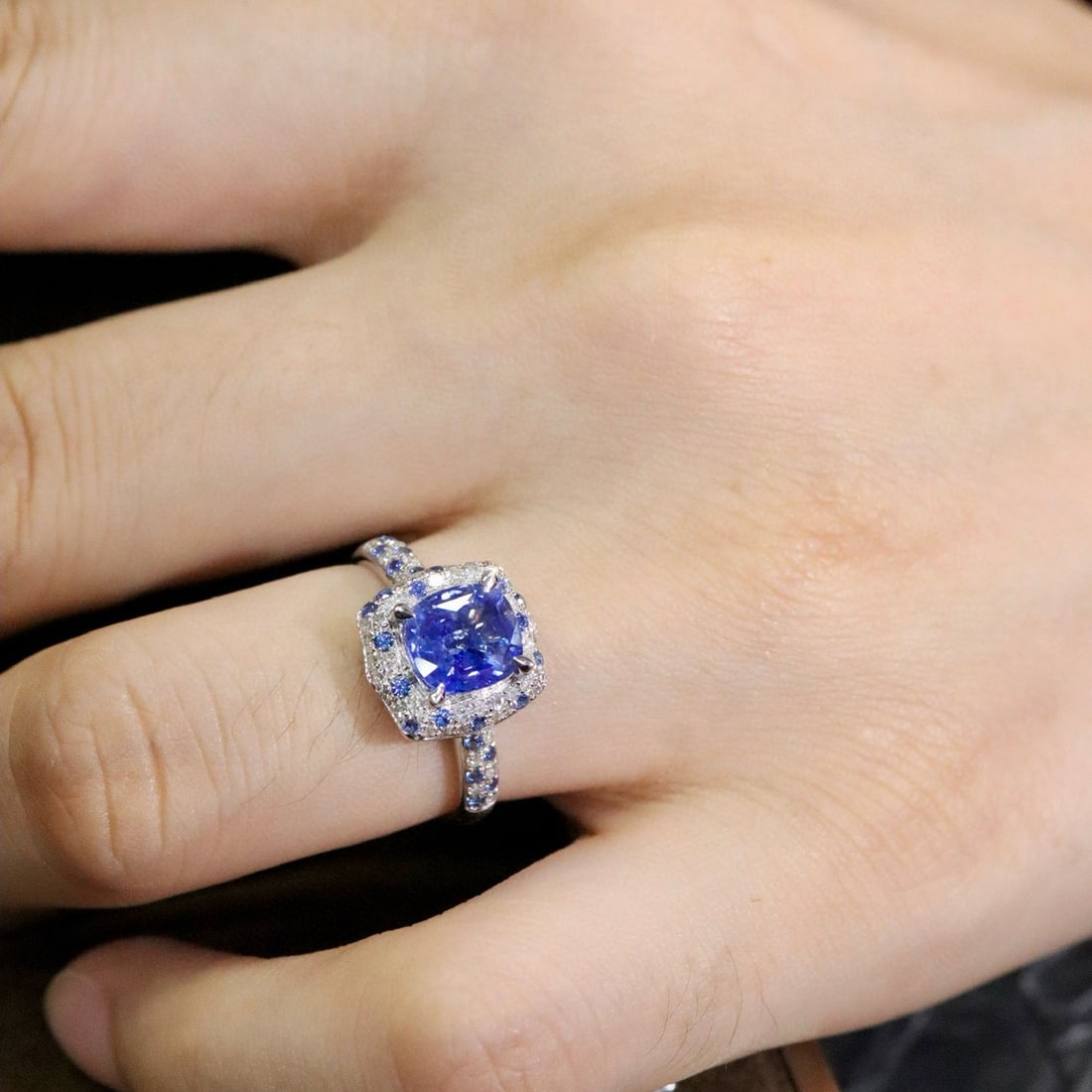 14k Gold 1.79 Ctw Natural Sapphire & Diamond Ring - 5