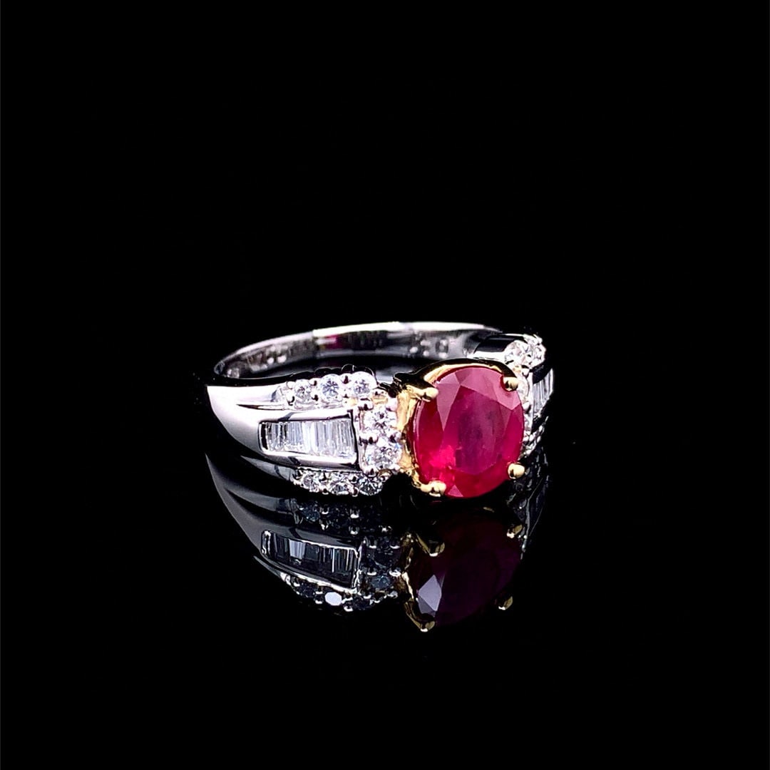 14k Gold 1.97 Ctw Natural Ruby & Diamond Ring - 3