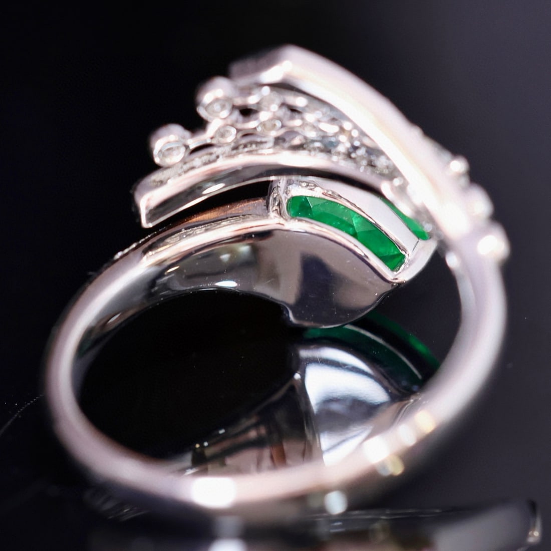 14k Gold 1.49 Ctw Vivid Green Natural Emerald & Diamond Ring - 6