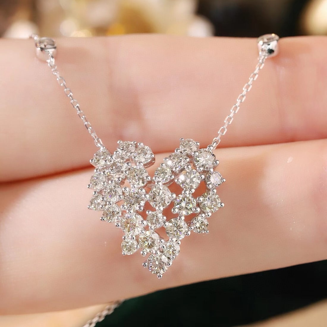 14k Gold 1.70 Ct Natural H Diamond Necklace - 7