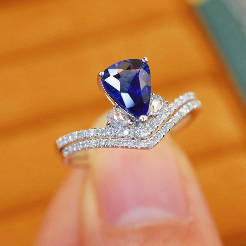 14k Gold 1.43 Ctw Natural Sapphire & Diamond Ring - 2