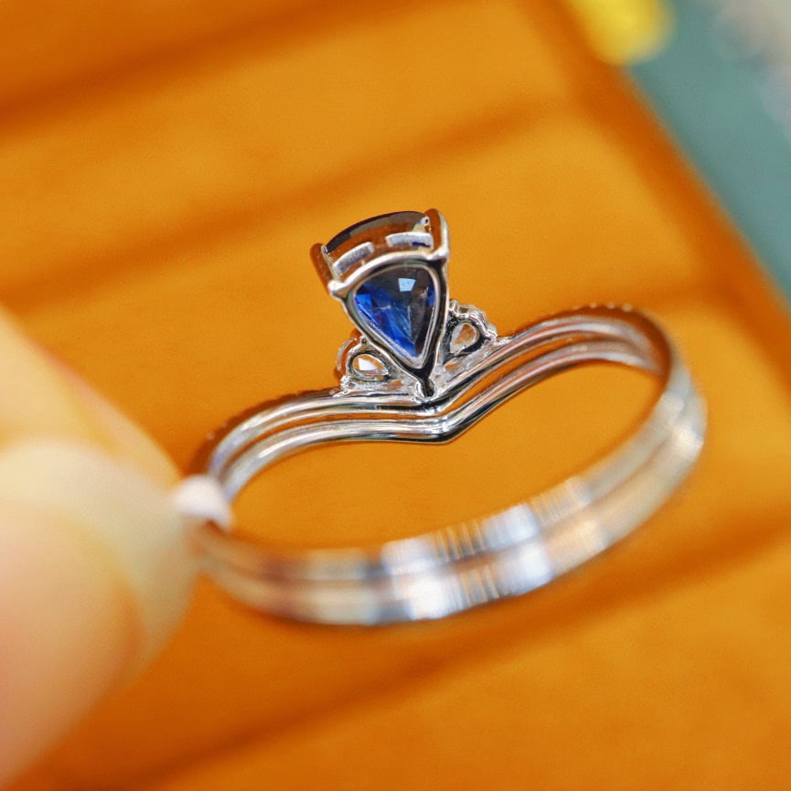 14k Gold 1.43 Ctw Natural Sapphire & Diamond Ring - 7