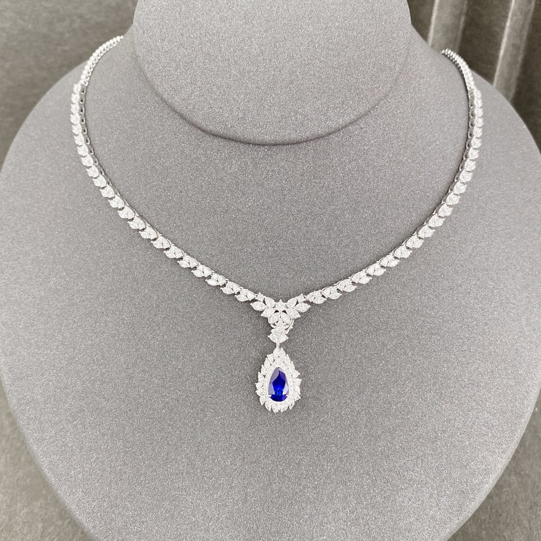 14k Gold 2.21 Ctw Natural Sapphire & Diamond Pendant( Without Chain ) - 3