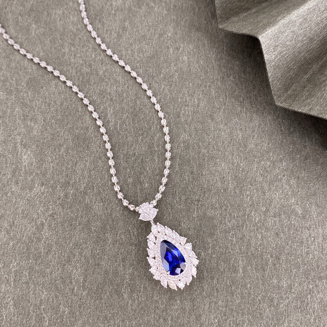 14k Gold 2.21 Ctw Natural Sapphire & Diamond Pendant( Without Chain ) - 4