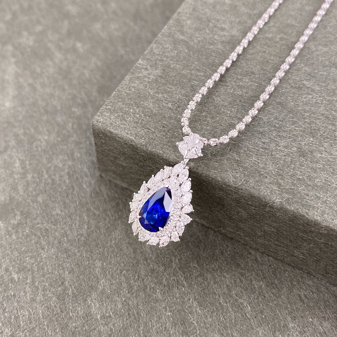 14k Gold 2.21 Ctw Natural Sapphire & Diamond Pendant( Without Chain ) - 5