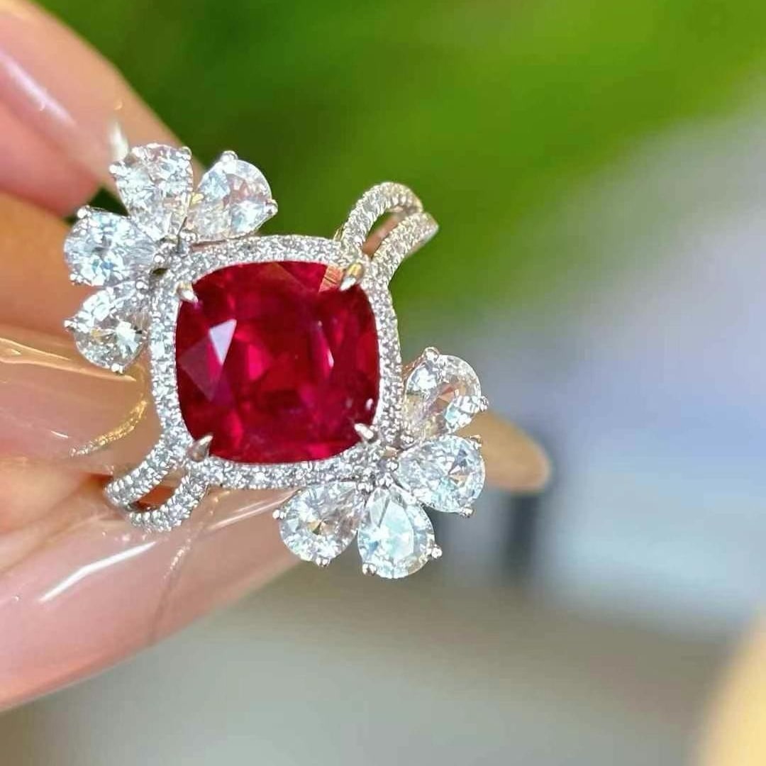 14k Gold 2.75 Ct Natural Tourmaline & Diamond & Sapphire Ring - 5
