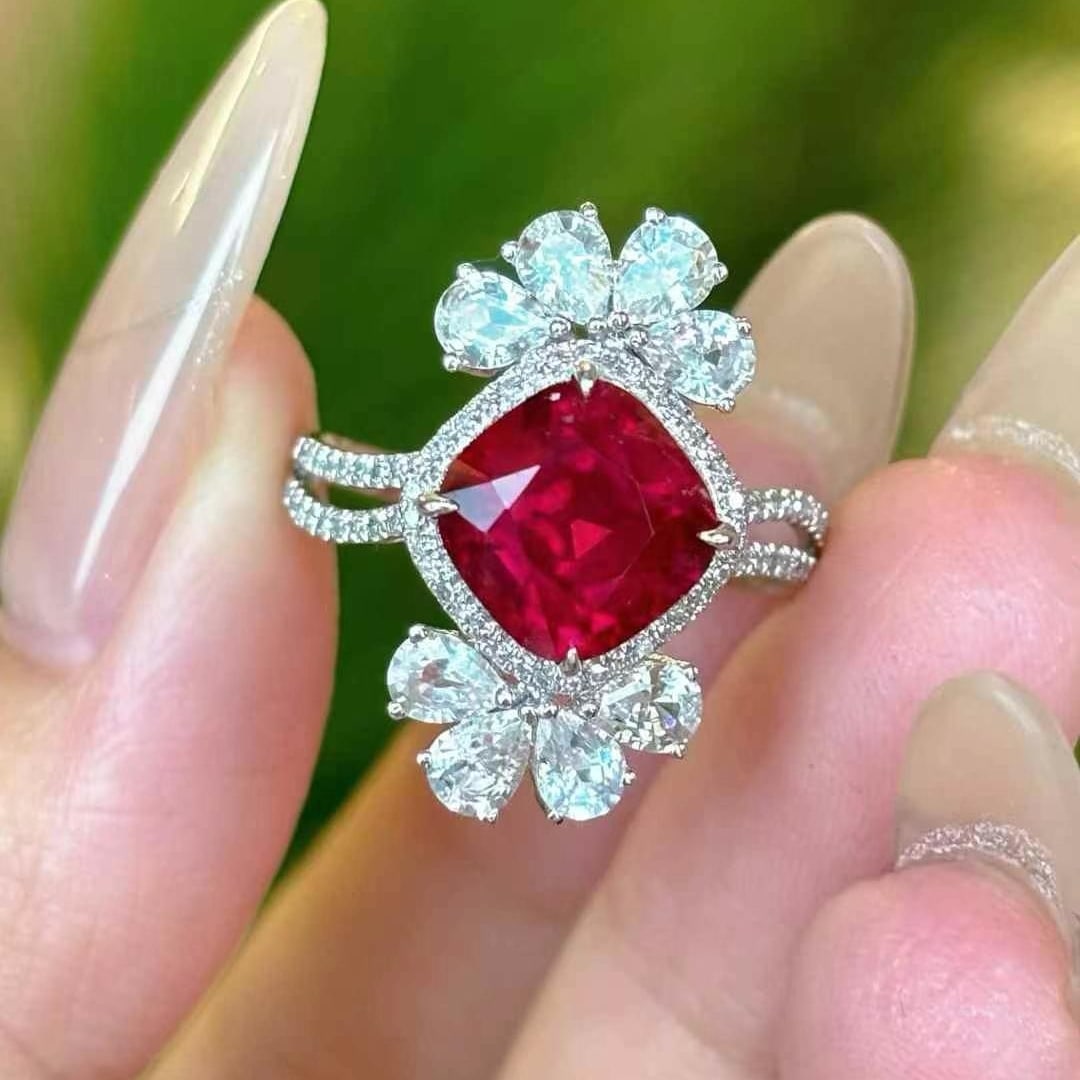 14k Gold 2.75 Ct Natural Tourmaline & Diamond & Sapphire Ring - 7