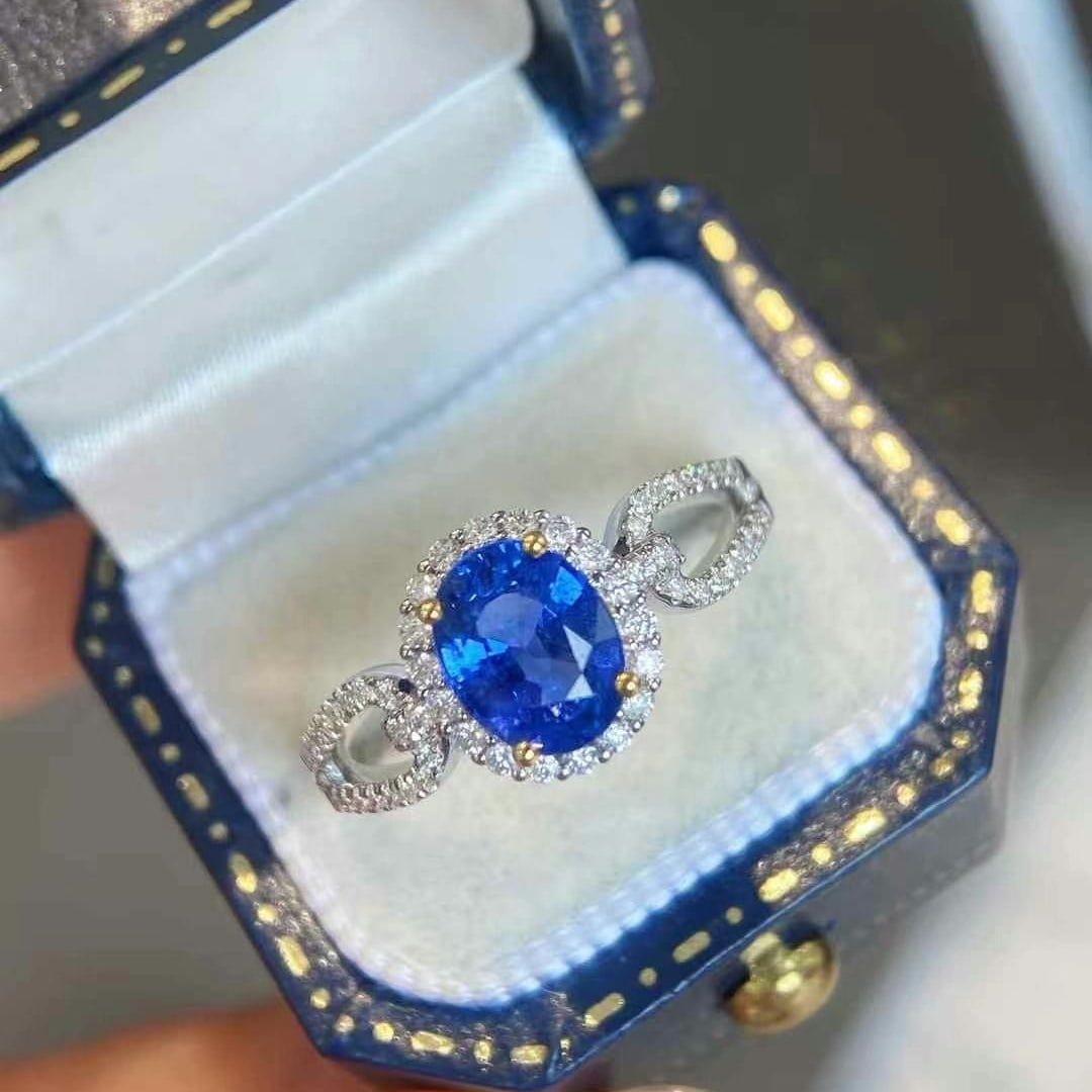 14k Gold 1.87 Ctw Natural Sapphire & Diamond Ring - 2