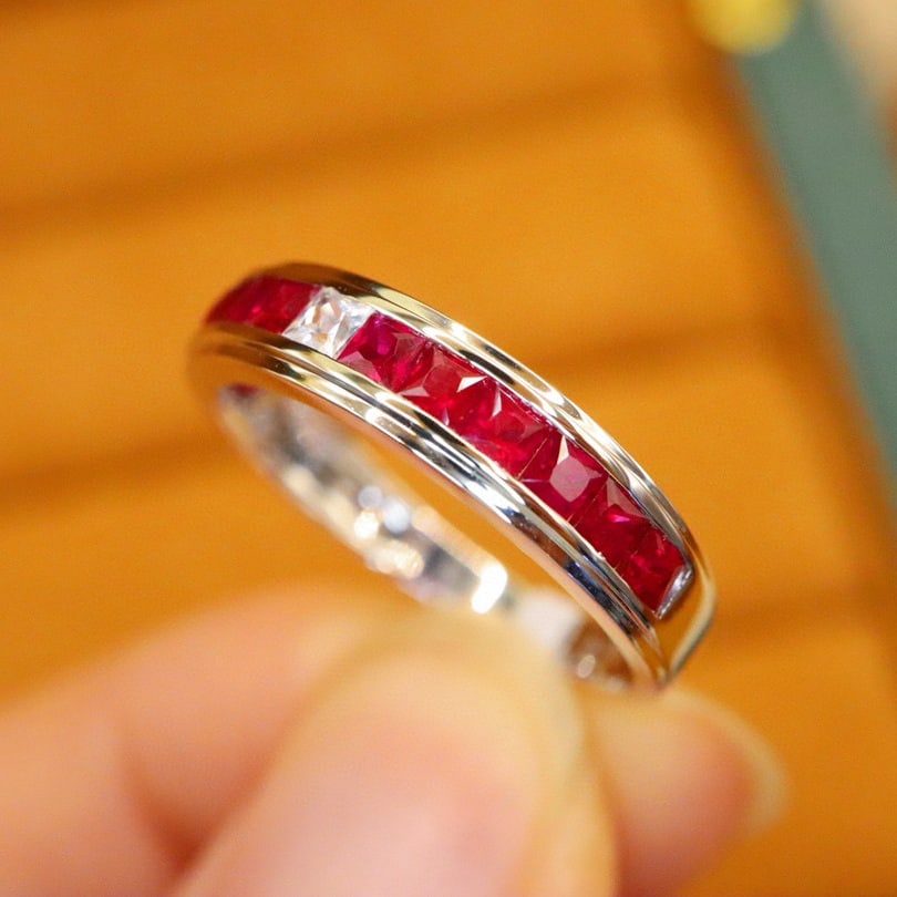 14k Gold 0.96 Ctw Natural Ruby & Sapphire Ring - 3