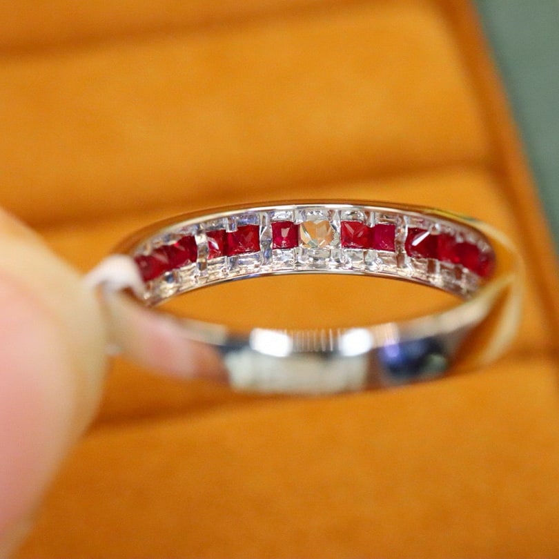 14k Gold 0.96 Ctw Natural Ruby & Sapphire Ring - 4