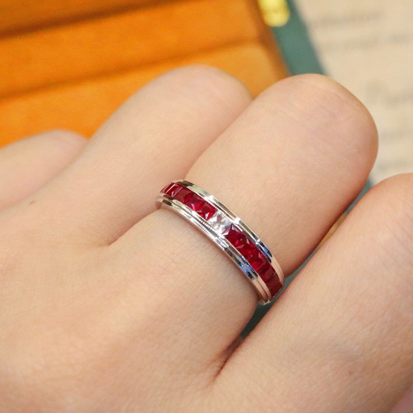 14k Gold 0.96 Ctw Natural Ruby & Sapphire Ring - 5