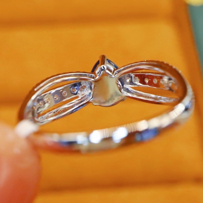 14k Gold 1.34 Ctw Natural Sapphire & Diamond Ring - 3