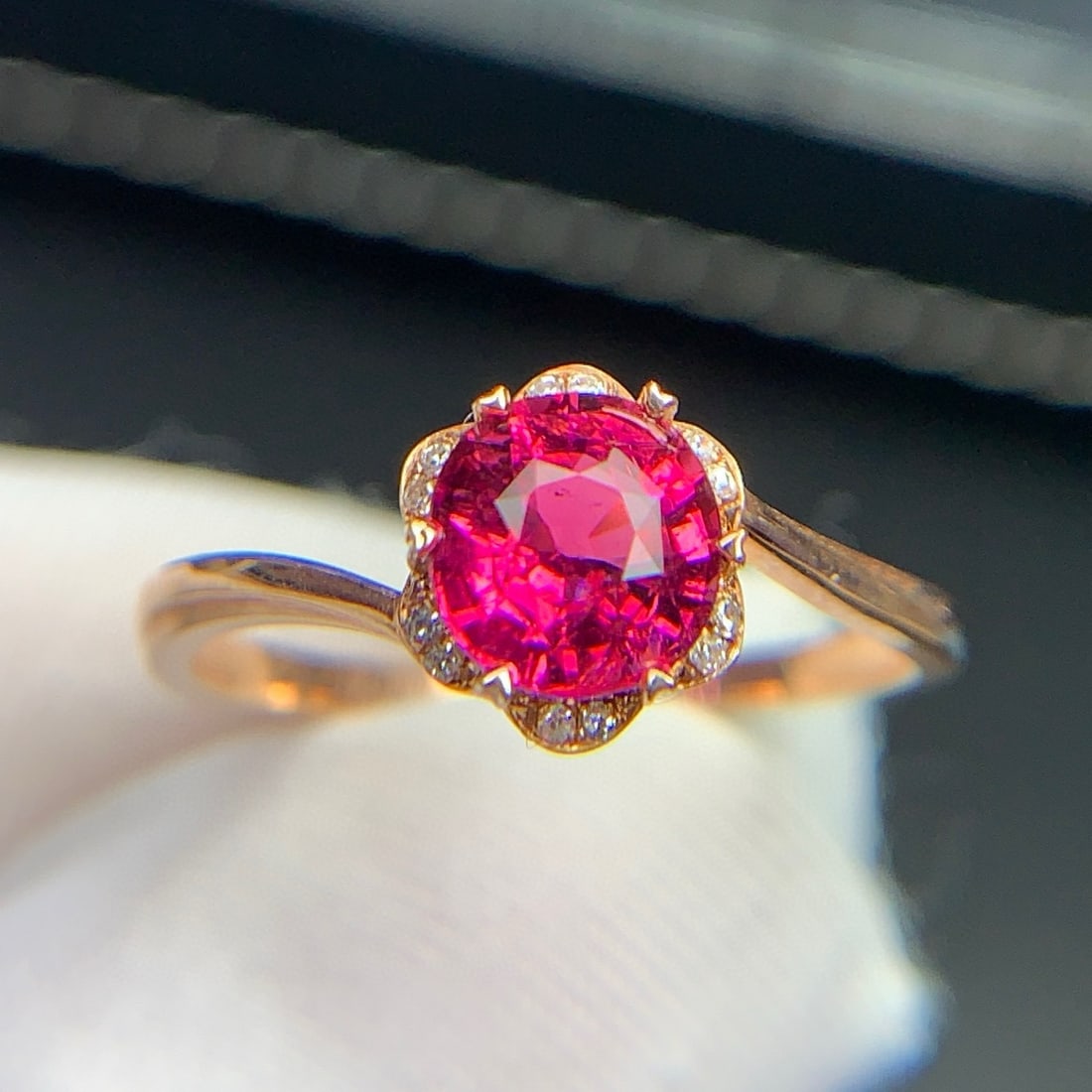 14k Gold 1.2 Ct Natural Tourmaline & Diamond Ring - 5