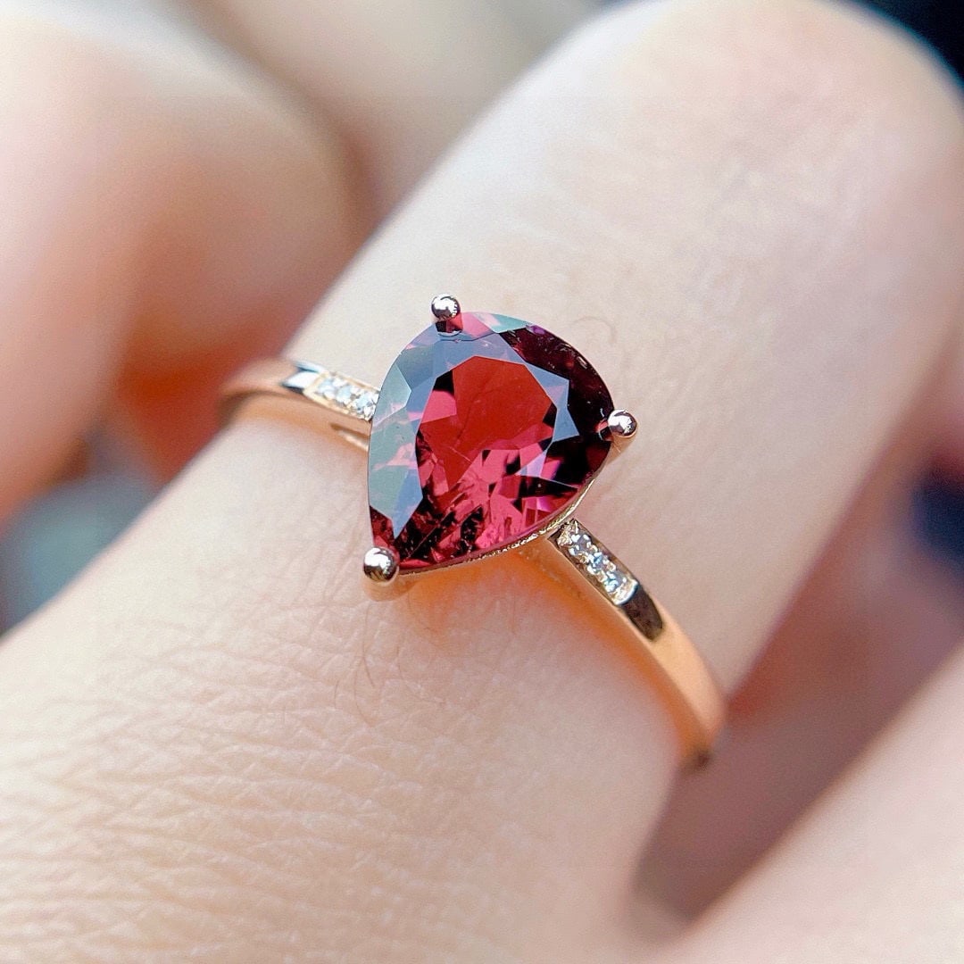 14k Gold 1.5 Ct Natural Tourmaline & Diamond Ring - 2