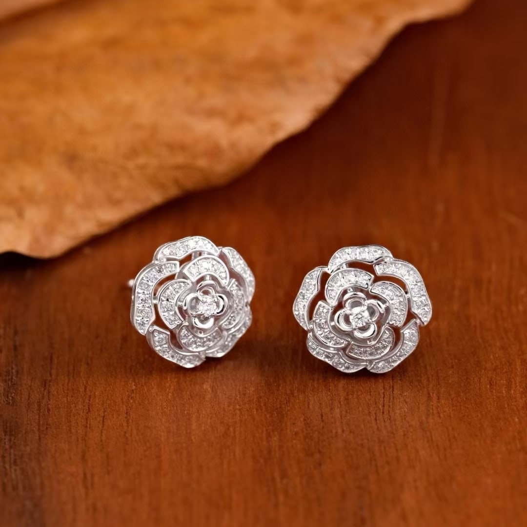 14k Gold 0.32 Ct Natural H Diamond Earrings - 2