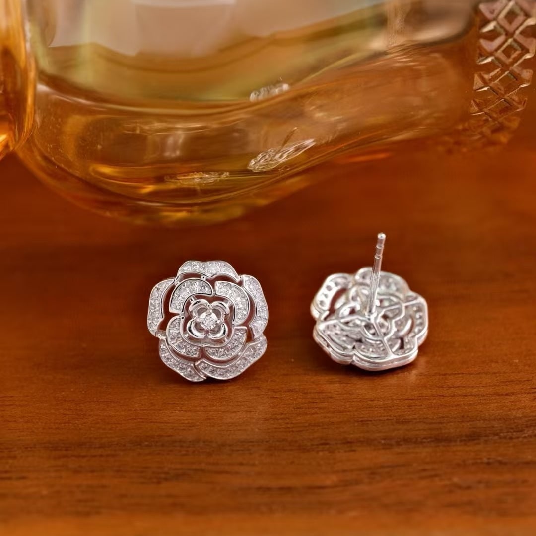 14k Gold 0.32 Ct Natural H Diamond Earrings - 3