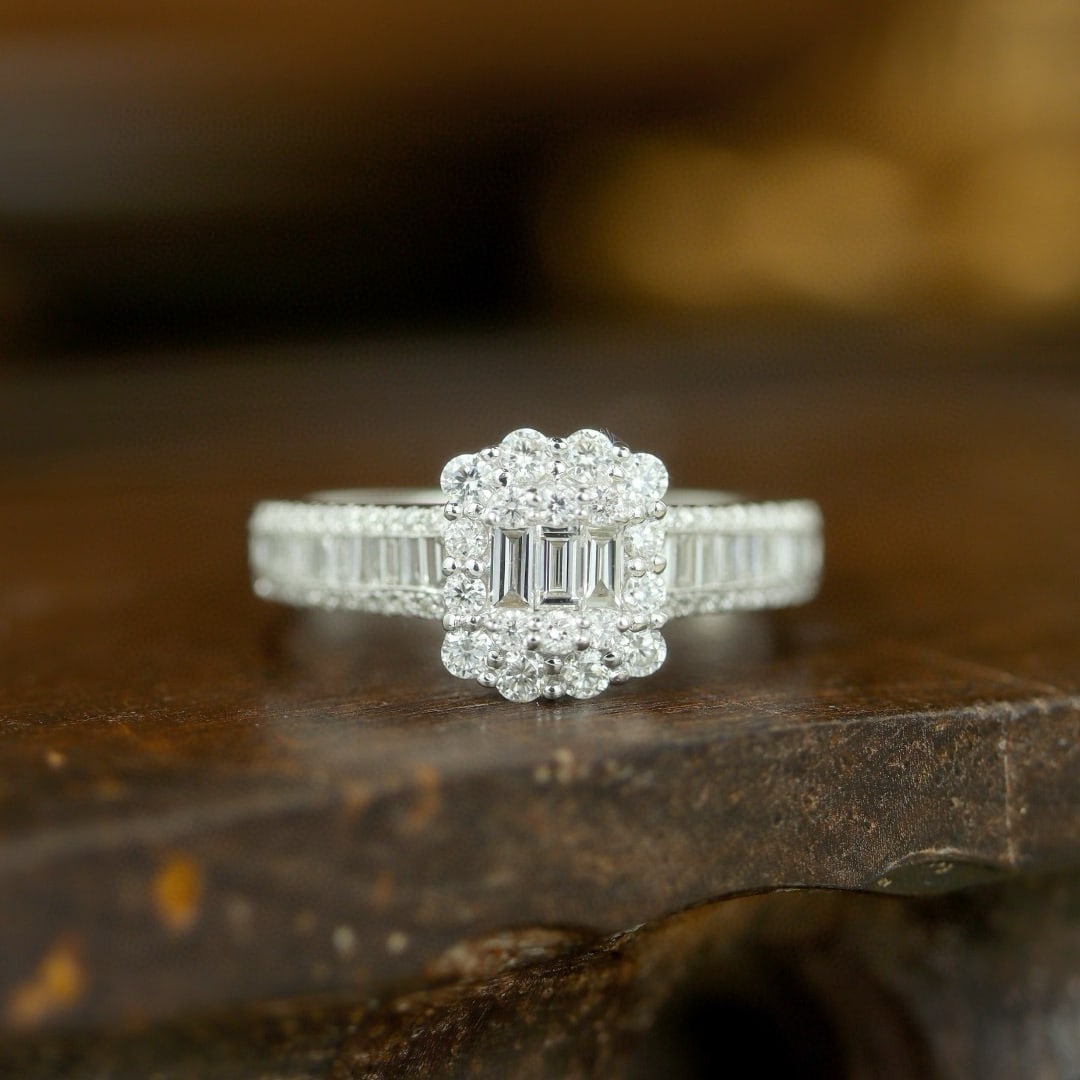 14k Gold 1 Ct Natural H Diamond Ring: Ref:231000175 // gold content:14k gold // ring size:7. 25us // // main gemstone:diamond // shape:multiply // carat weight:1ct // clarity grade:vs-si // color:h // treatment:natural // Condition: New