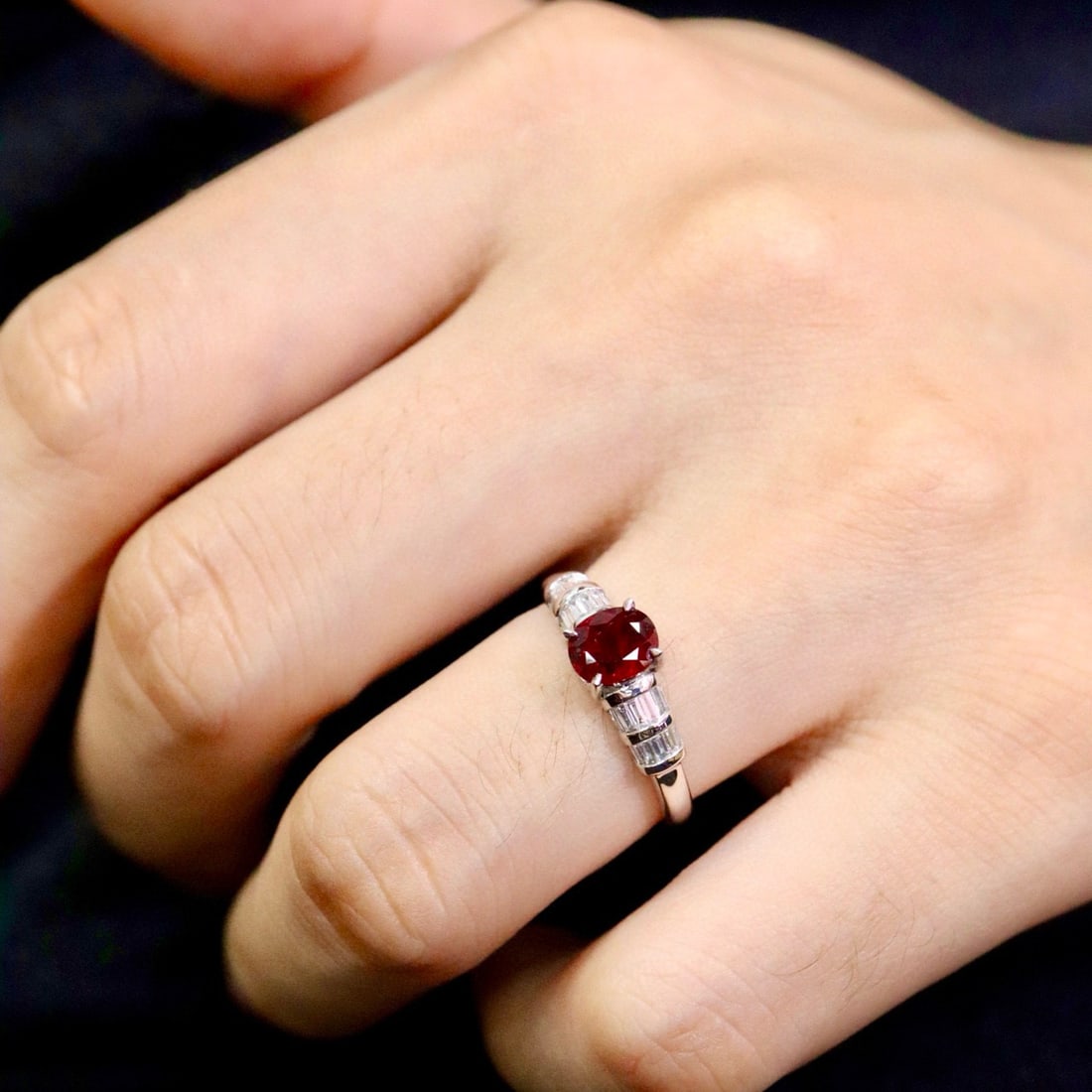 14k Gold 1.32 Ctw Natural Ruby & Diamond Ring - 4