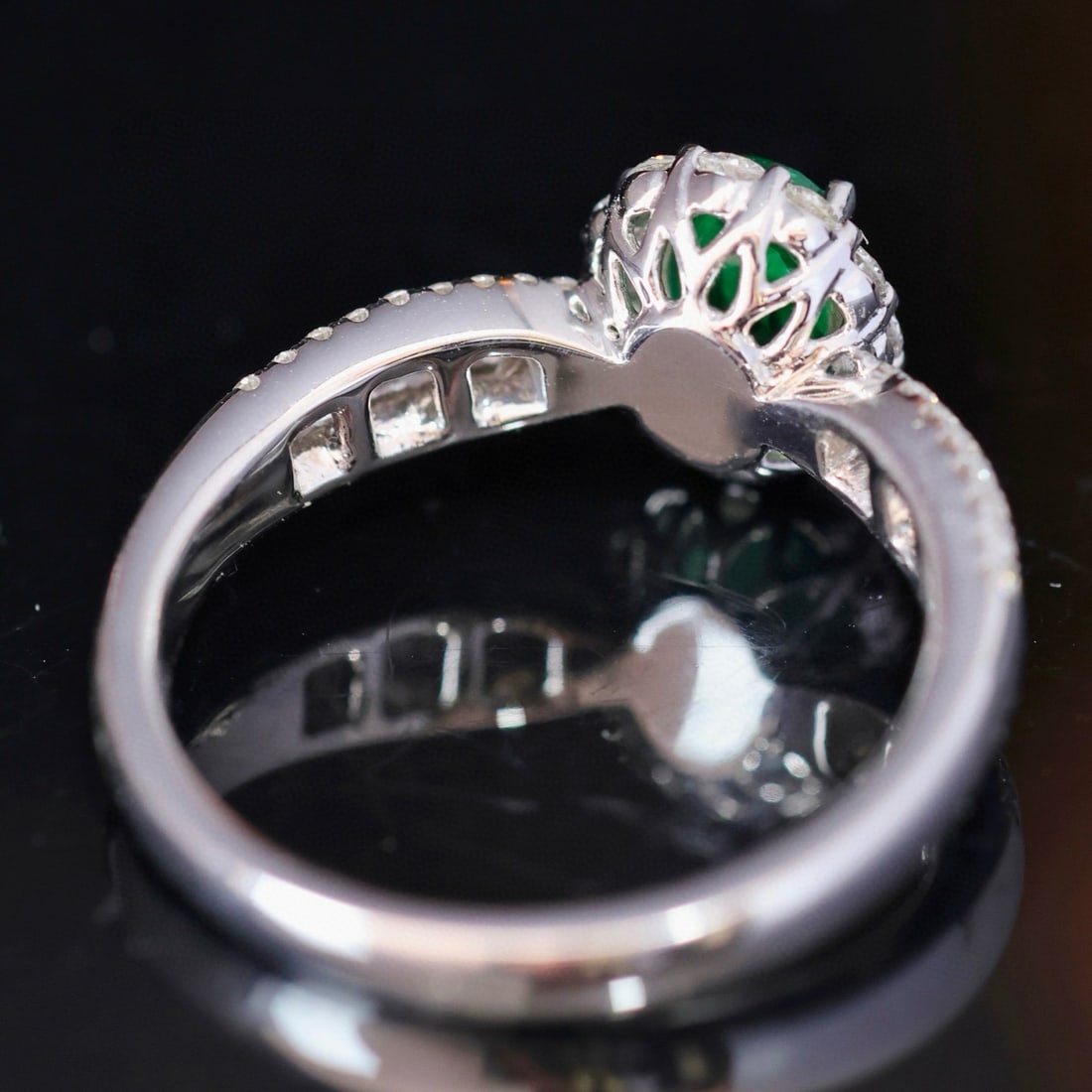 14k Gold 1.16 Ctw Vivid Green Natural Emerald & Diamond Ring - 3