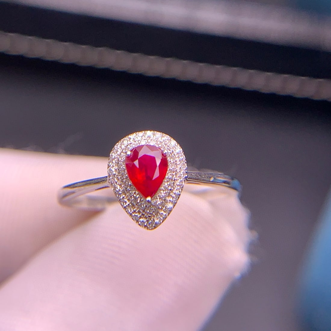 14k Gold 0.45 Ct Natural Ruby & Diamond Ring - 2