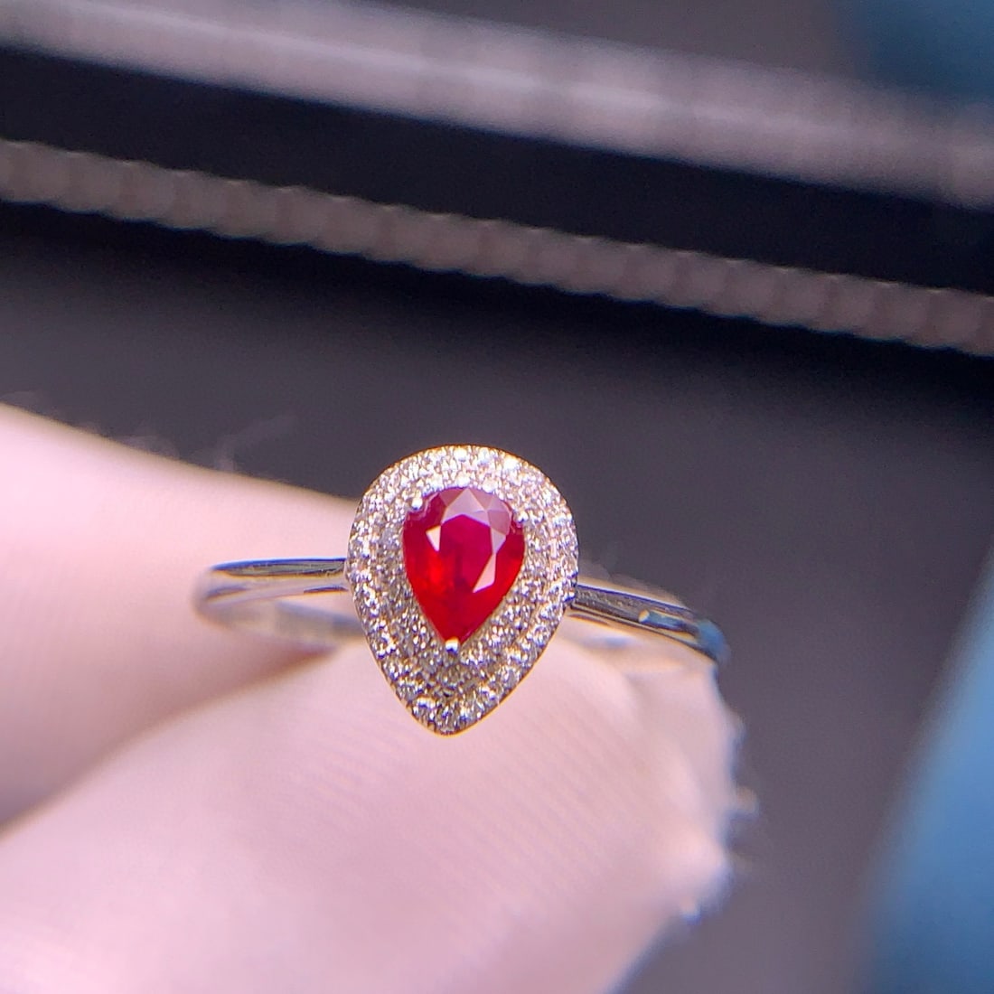 14k Gold 0.45 Ct Natural Ruby & Diamond Ring - 3